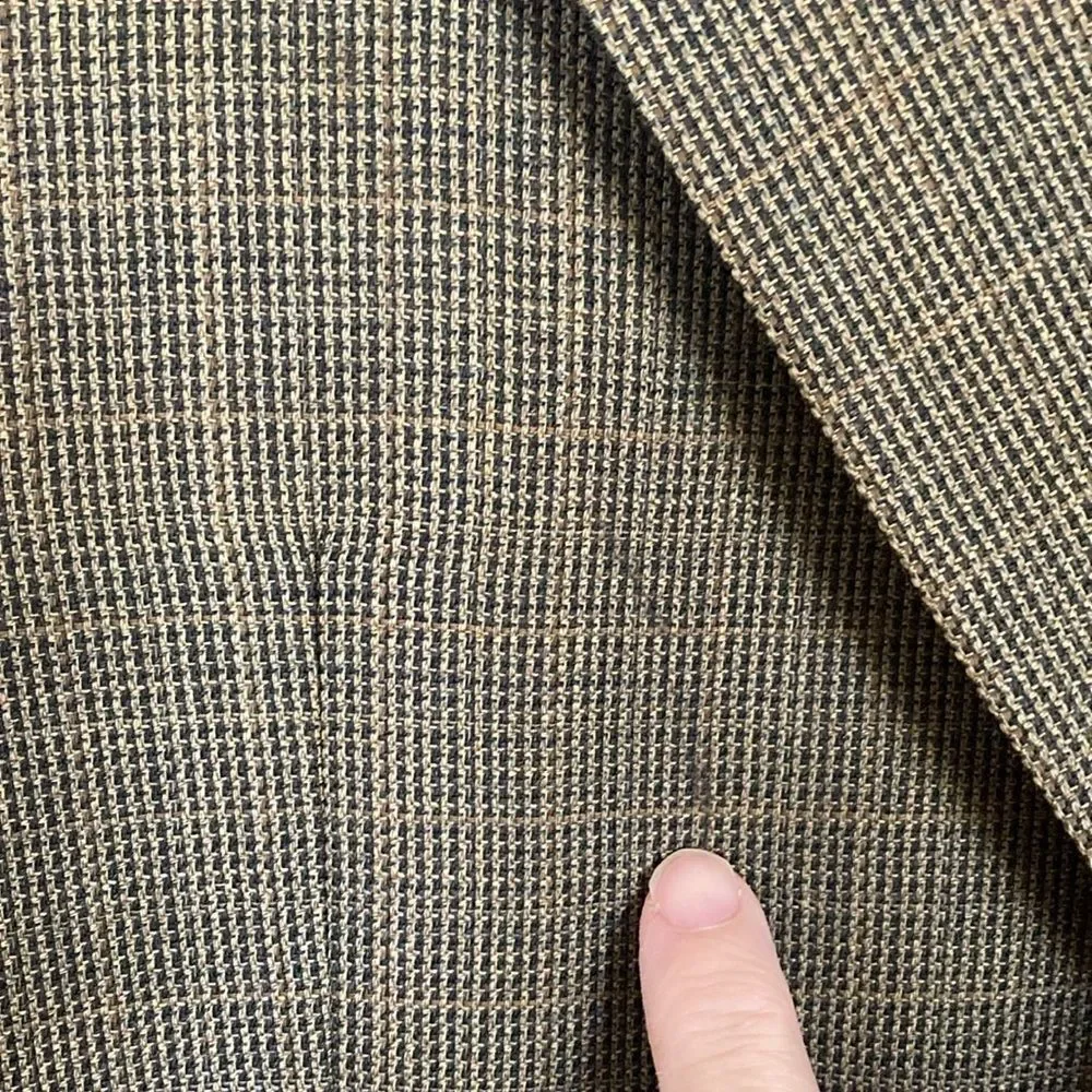Lauren Ralph Lauren Mens Sport Coat Blazer 40S Brown Tattersall Wool‎